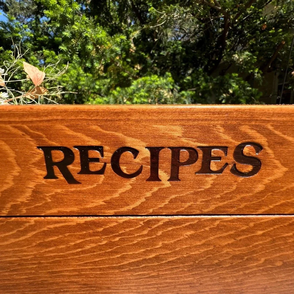 Vintage Wood Recipes Box/Holder